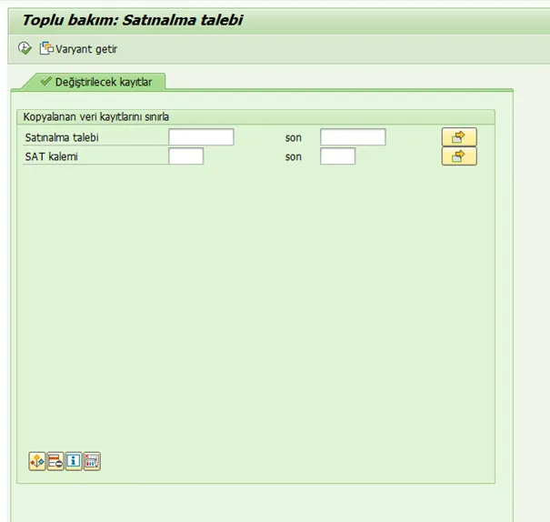 Toplu Bakım satınalma Talebi SAP