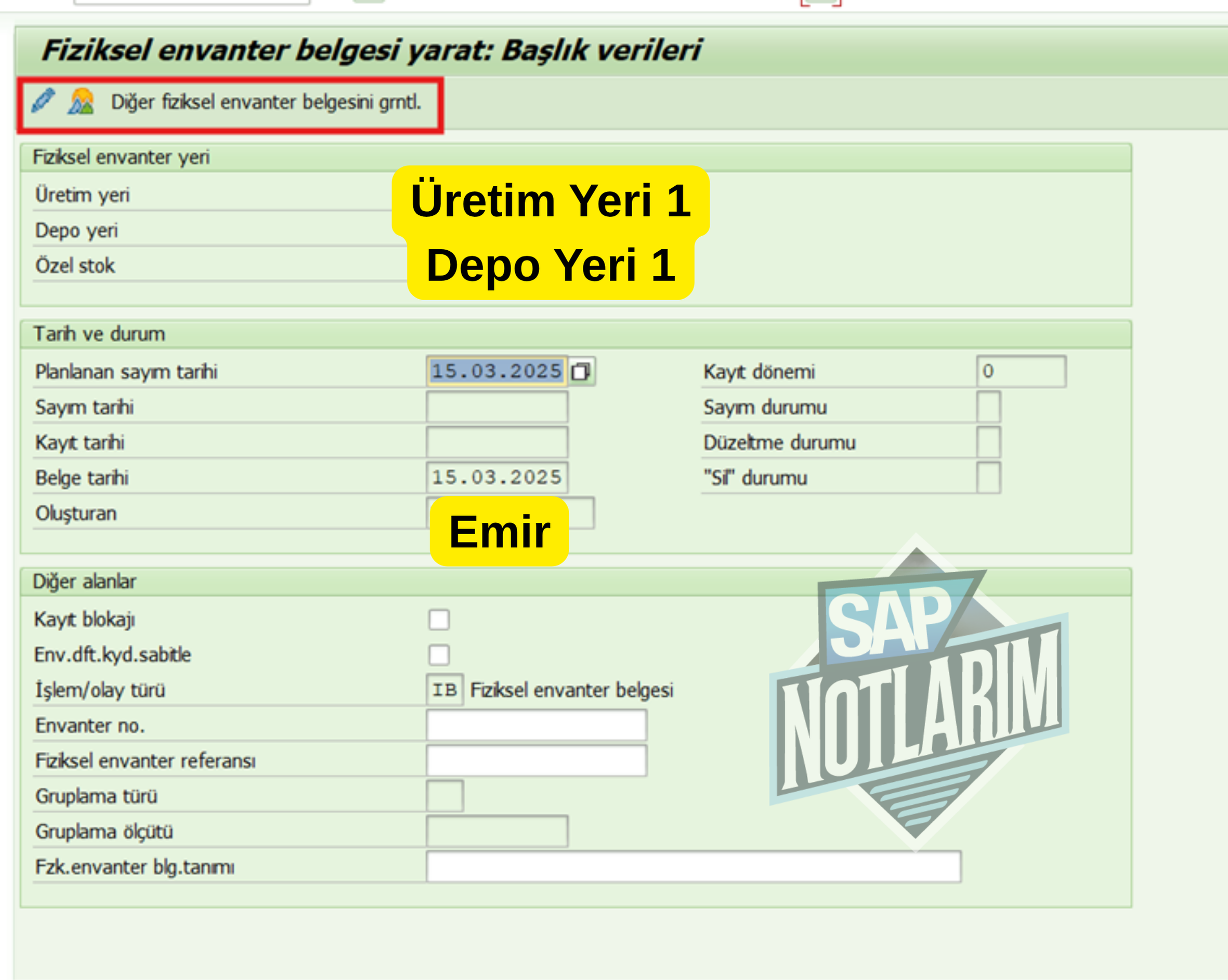 Sayım Dökümanı SAP MM
