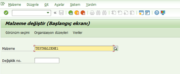 Malzeme Değiştirme Ekranı sap mm02 Malzeme Değiştirme Ekranı sap mm02