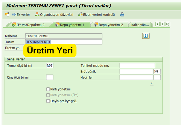SAP MM01 Depo Yönetimi 1 Görünümü SAP MM01 Depo Yönetimi 1 Görünümü