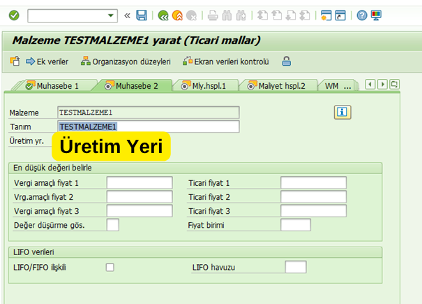 SAP MM01 Muhasebe 2 Görünümü SAP MM01 Muhasebe 2 Görünümü