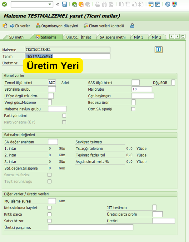 SAP MM01 Satınalma Görünümü SAP MM01 Satınalma Görünümü