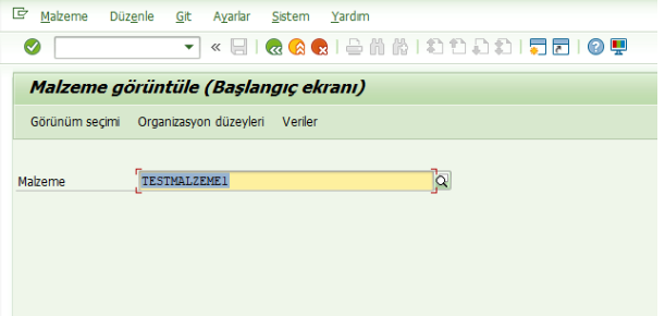 Malzeme Görüntüleme SAP MM03